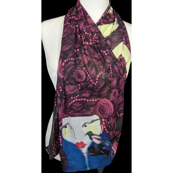 Unique Custoline Women's Portrait Art Scarf - Picture 1 of 11